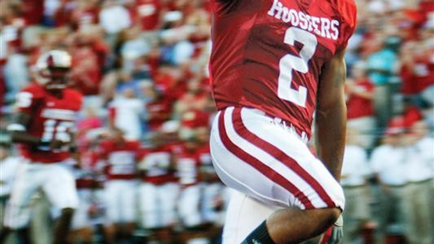Senior running back Marcus Thigpen scores a touchdown during the Hoosiers' 45-3 win over Murray State on Saturday night at Memorial Stadium.