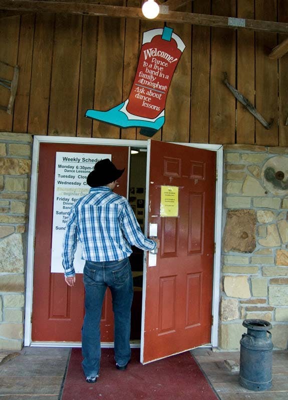 Chase enters Mike’s Dance Barn, where he said he met some of the friendliest folks around, including the  owner Mike Robertson.