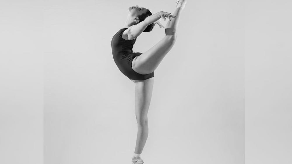 Mary Elizabeth Manville poses on pointe. She joined the IU Jacobs School of Music Ballet Theater in August. 