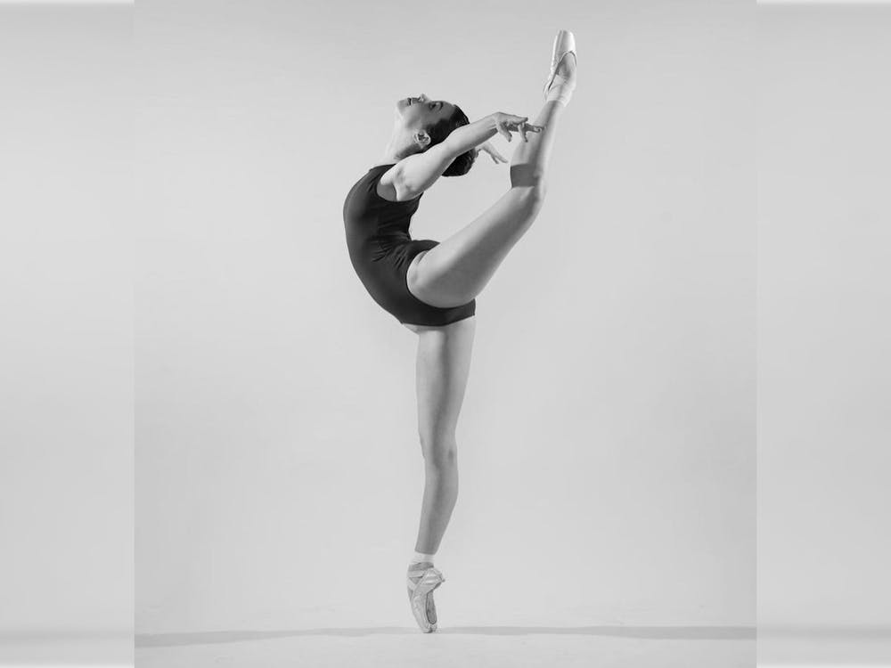 Mary Elizabeth Manville poses on pointe. She joined the IU Jacobs School of Music Ballet Theater in August. 