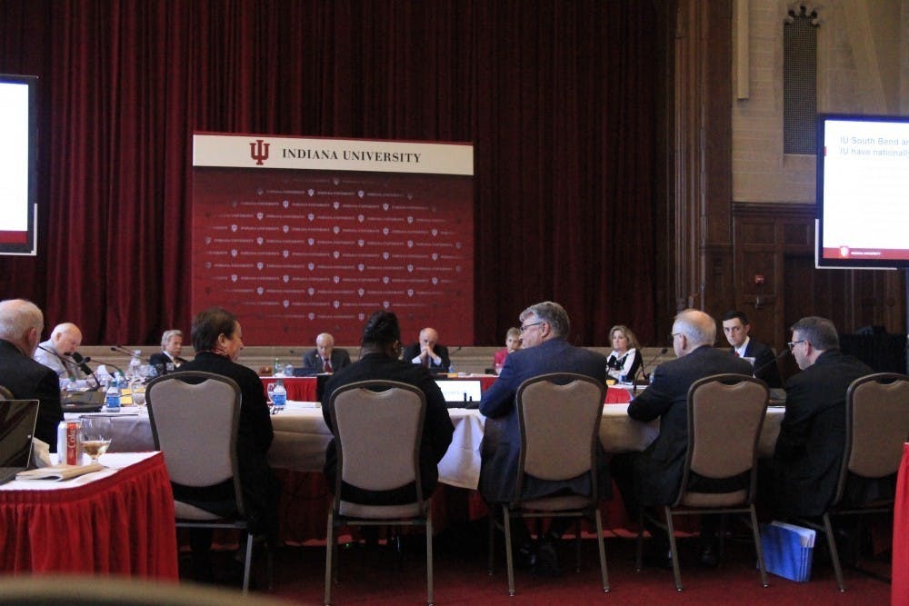<p>The IU Board of Trustees meets April 5, 2018, in the Indiana Memorial Union. The IU Trustees election has been postponed one year. </p>