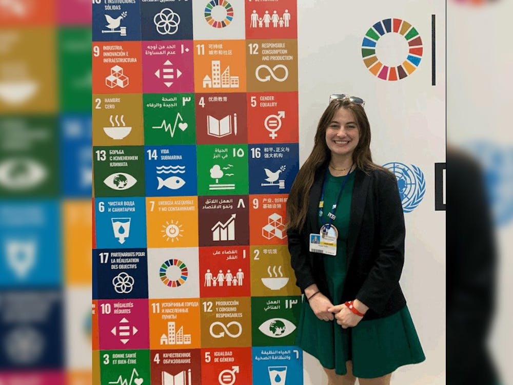 IU student Abby Potter is seen at the Sustainable Development Goals Pavillion during the 27th Conference of Parties in Sharm El Sheikh, Egypt.