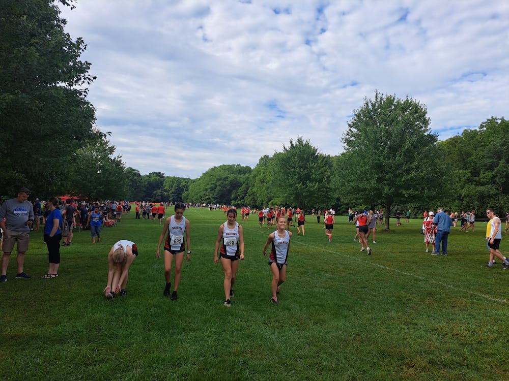 <p>Runners do their final stretches Sept. 3, 2022, as they prepare to race at the Harrison Invitational in West Lafayette. Even though Isabella Vesperini hasn&#x27;t run a cross country race since high school, she still gets emotional at meets.</p>