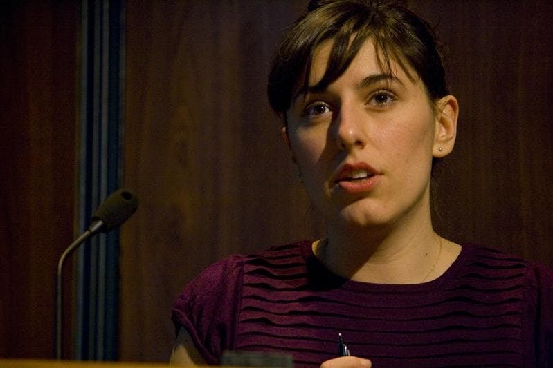 Feminist blogger Jessica Valenti spoke monday evening at the Whittenberger Auditorium in the Indiana Memorial Union.  Valenti discussed her new book The Purity Myth and talked about the problems facing young women today.