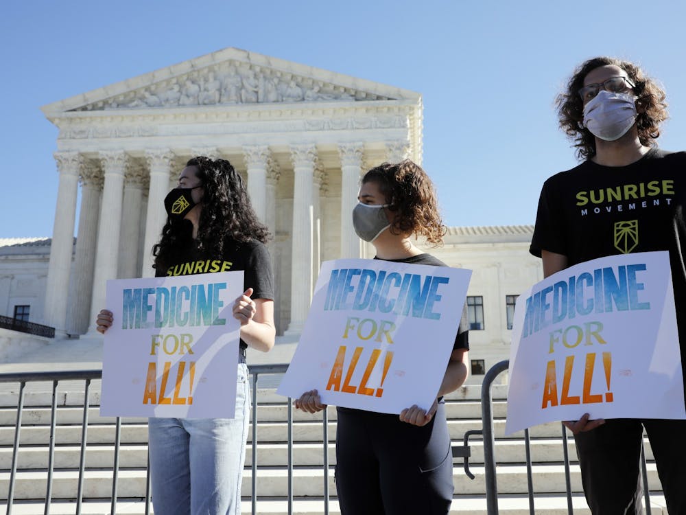 Demonstrators rally outside the U.S. Supreme Court in Washington before an argument on the Affordable Care Act on Tuesday. Supreme Court justices sounded ready to uphold the Affordable Care Act for the third time and reject the latest challenge from its conservative critics, including President Donald Trump, during Tuesday&#x27;s hearings.