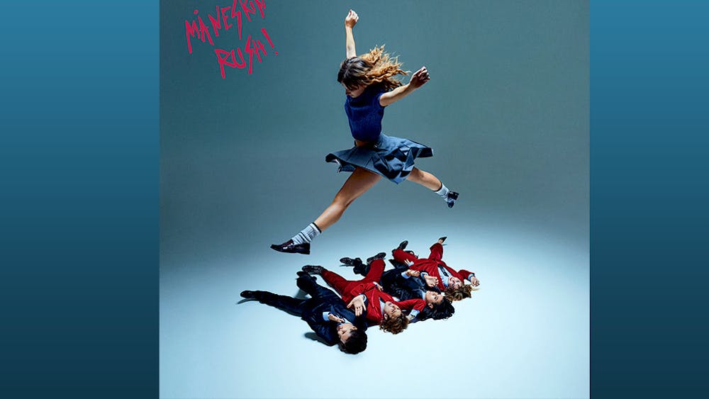Album cover is shown for Maneskins new album &quot;Rush.&quot; The first three songs on the album, “OWN MY MIND,” “GOSSIP” and “TIMEZONE,” seem to appease its younger fans, exploring themes of “sip(ping) the gossip” and long-distance relationships.
