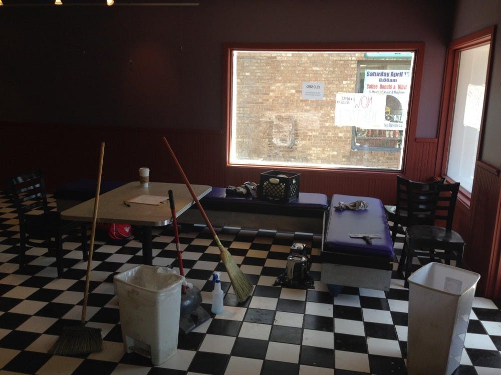 The interior of the Village Deli as it undergoes reconstruction. 