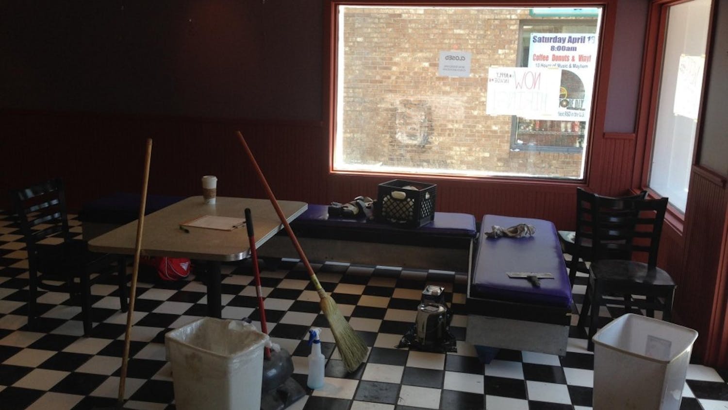 The interior of the Village Deli as it undergoes reconstruction.