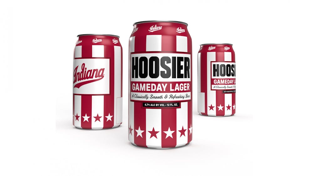 The can design for Upland Brewing Company’s Hoosier Gameday Lager is shown. Upland Brewing Company announced its official IU athletics craft beer, Hoosier Gameday Lager, on March 10, 2023.