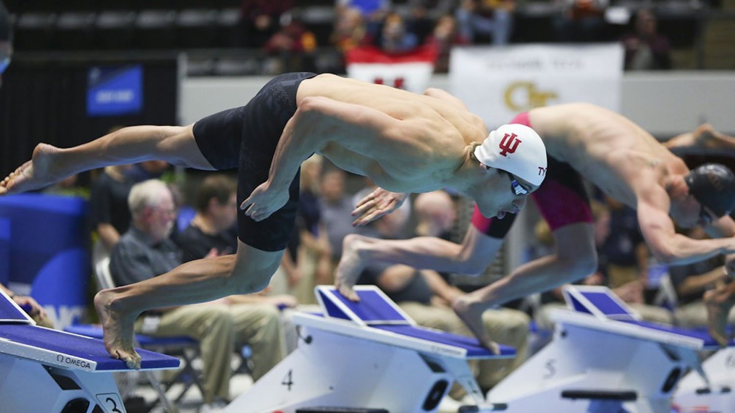Blake Pieroni finished 2nd in the 200 meter freestyle at the Phillips 66 US Swimming Nationals on Wednesday at the IU Natatorium. Pieroni's time of 1:46.30 is a new school record and earned him a spot on the 4x200 freestyle relay for Team USA.