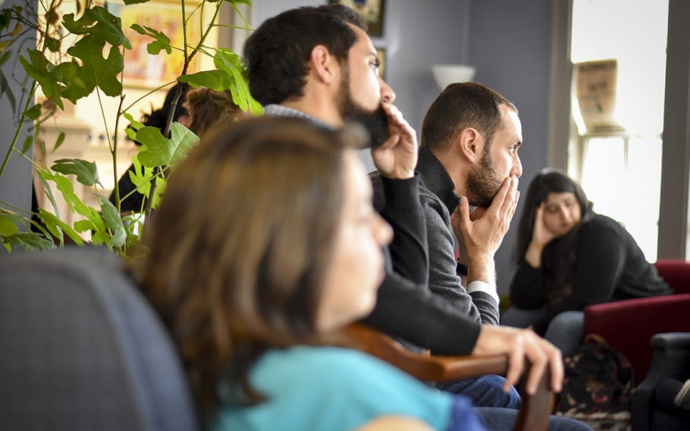 IU students and faculty gather to discuss their lives as minority scholars in higher education during the Pathway to Academia panel Tuesday evening at the La Casa Latino Cultural Center. The event was hosted by Latino Graduate Student Association co-chair Stephanie Huezo and aimed to make connections between minority students and faculty at Indiana University.
