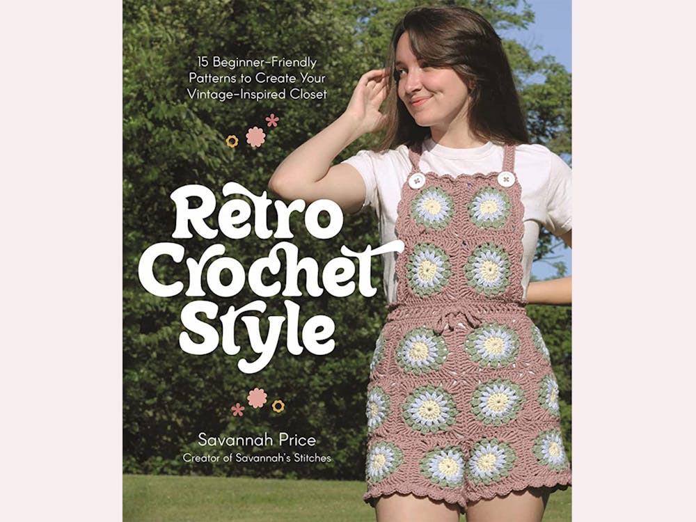 The cover of Savannah Price’s “Retro Crochet Style” is seen. Price, an IU senior, published her book Sept. 5, 2023. 