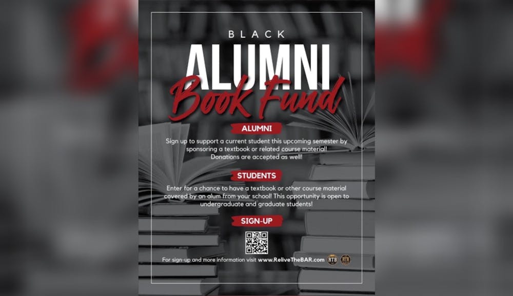 <p>The Black Alumni Book Fund encourages alumni to donate to their organization as the money will help buy textbooks for Black students. The Book Fund is present at IU, the University of Pittsburgh, the University of Minnesota, Ohio State, and Michigan State, where the Book Fund began in 2017.</p>