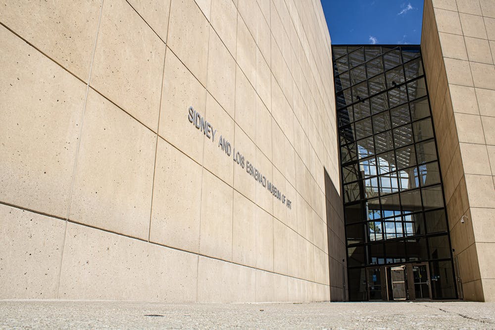 <p>The Sidney and Lois Eskenazi Museum of Art is seen on Sept. 9, 2021. The museum announced the launch of &quot;A Space of their Own,&quot; a virtual database cataloging the efforts of women artists June 13. The collection features essays about artists, research records, timelines and artworks from a variety of European and American female artists.</p>