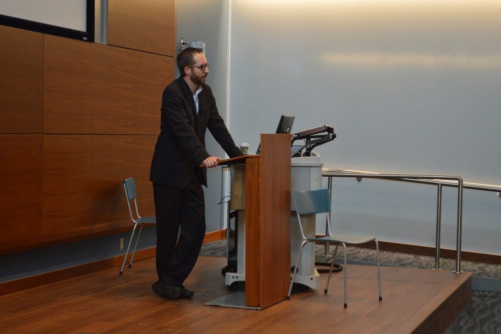 Chris Bail,&nbsp;Lowey associate professor of sociology&nbsp;at Duke University, spoke at an event Tuesday evening about his book "Terrified; How Anti-Muslim Fringe Organizations Became Mainstream" in the Global and International Studies Building. Bail was presenting this talk while not even a mile away, at Franklin Hall, Charles Murray was preparing to speak.&nbsp;&nbsp;