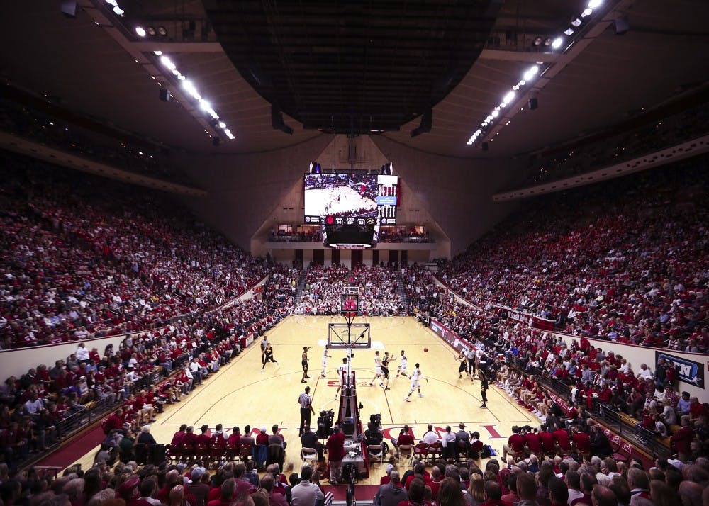 IU men's basketball plays the Iowa Hawkeyes in Simon Skjodt Assembly Hall on Dec. 4, 2017.