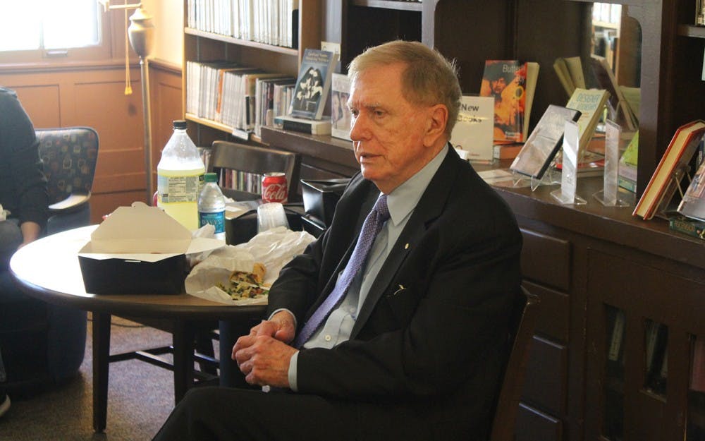 Former and longest serving judge of the High Court of Australia, Michael Kirby speaks with students and staff at the GLBTSSS.
