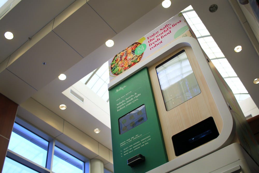 <p>Sally the salad robot is the first fresh-food robot in the world to be in a hospital. People at IU Health Bloomington Hospital can have Sally make a custom salad for $6.99.&nbsp;</p>
