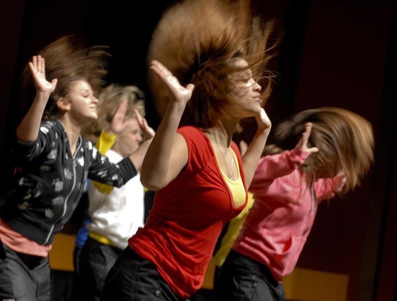 Members of IU dance group Hip Hop ConnXion perform in honor of Dr. Martin Luther King, Jr.'s birthday celebration Monday evening at the Buskirk Chumley Theater. The event, titled "The Dream Unfolding..." also included speeches by local leaders including Bloomington Mayor Mark Kruzan and Bishop Woodie White.