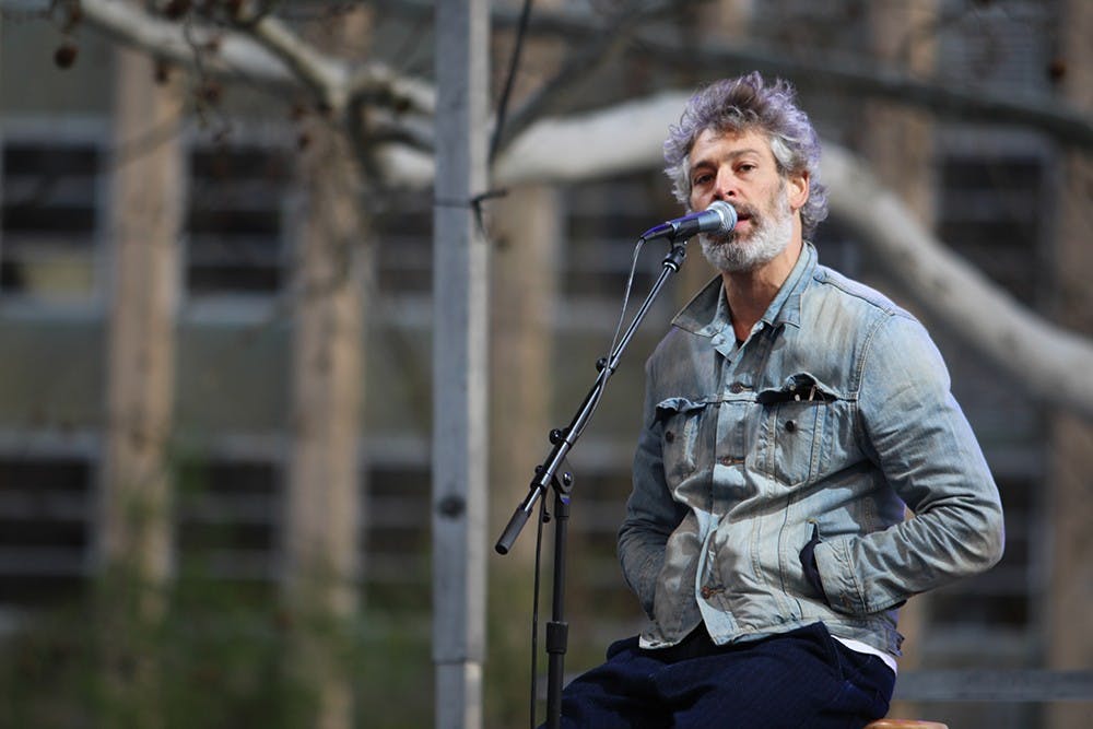 Matisyahu performs during Israelpalooza in Dunn Meadow on Tuesday.  The event was hosted by the Helene G. Simon Hillel Center at Indiana University.