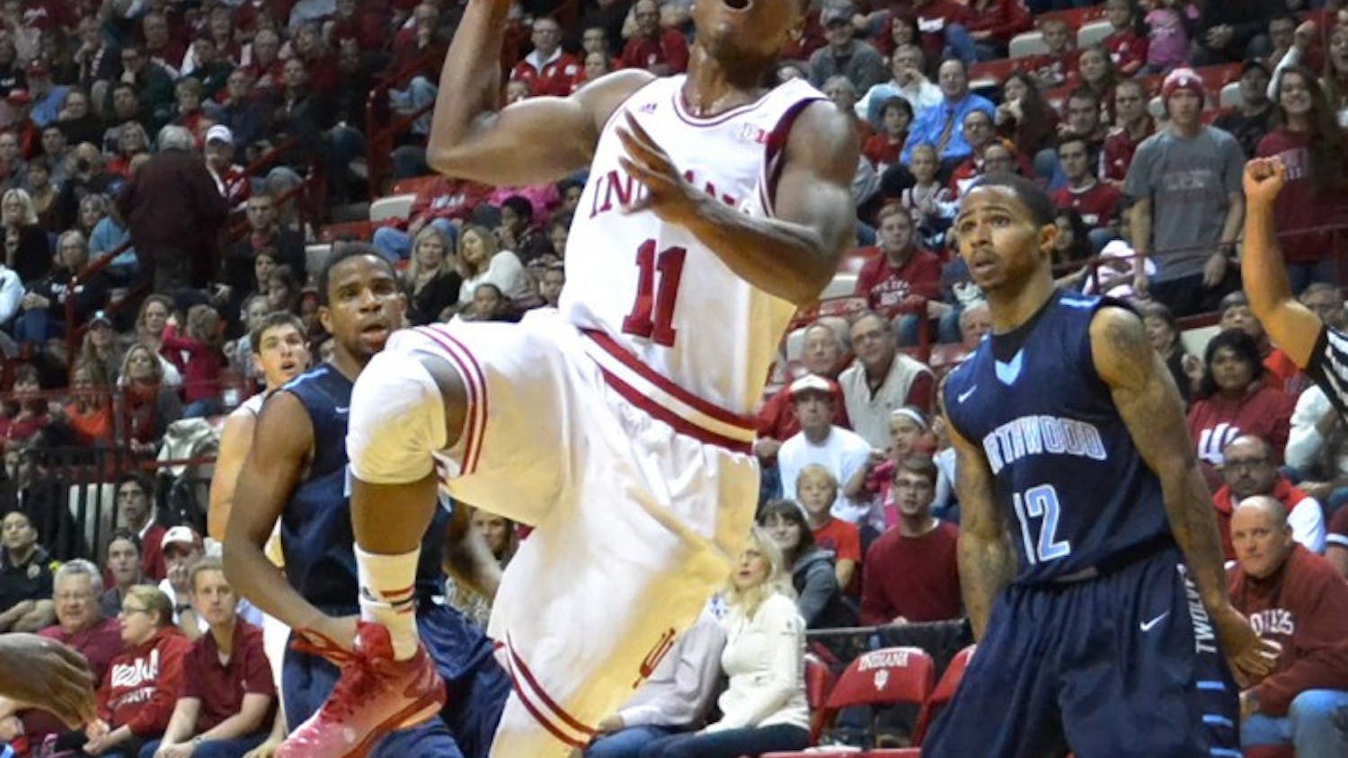Junior Kevin "Yogi" Ferrell goes for a lay up during IU's game against Northwood on Thursday at Assembly Hall.