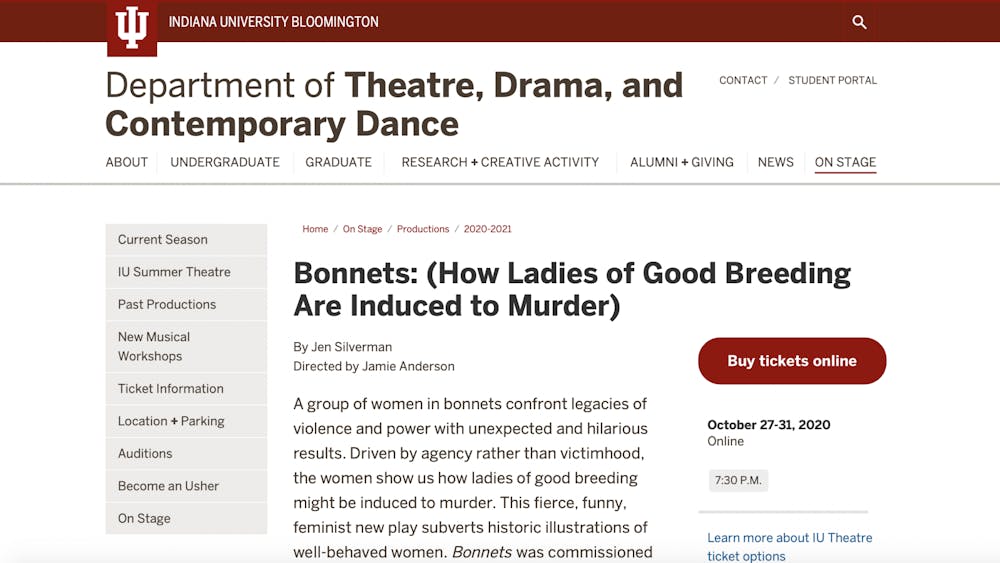 A screen grab from the Department of Theatre, Drama, and Contemporary Dance website