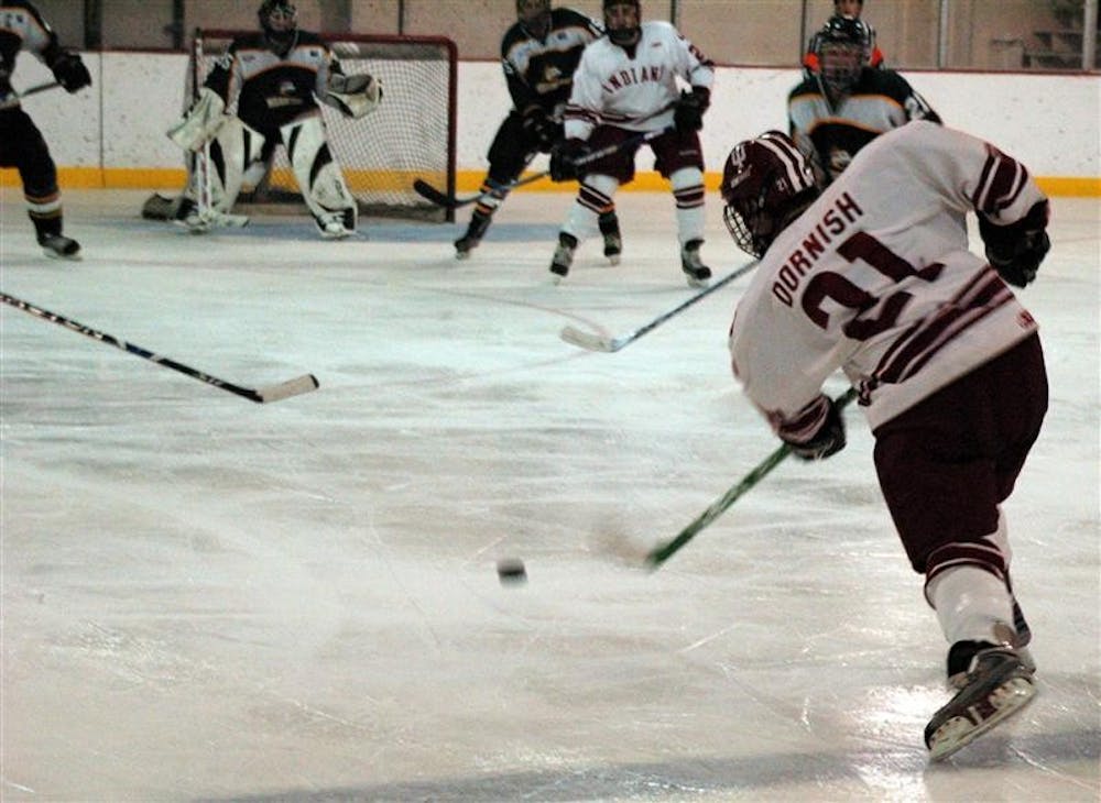 Brandon Dornish takes a shot towards the net during last week's game against Wright State.