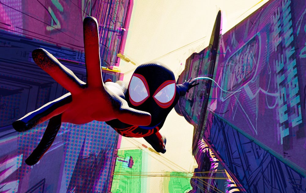 <p>A still from the newest &quot;Spider-Man: Across the Spider-Verse&quot; is seen. Part one of two premiered June 2, 2023. </p>