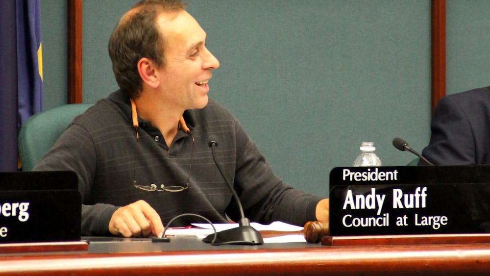 City Councilman Andy Ruff leads a city council meeting Nov. 3, 2016, at City Hall. Ruff announced yesterday he will run for Congress in Indiana’s Ninth District.