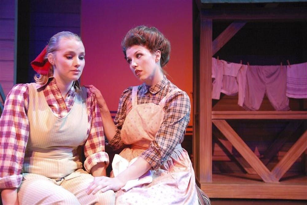 Students of the Department of Theatre and Drama perform the dress run of the classic musical "Oklahoma" April 13, 2009 at the Lee Norvell theatre. Sophmore Kerry Ipema and senior Kristyn Kate Hegner perform as Laurie and Aunt Eller.