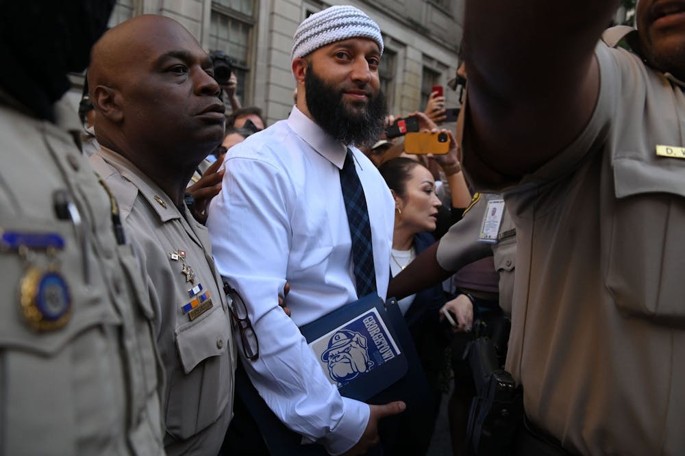 Adnan Syed leaves the courthouse after being released from prison Monday, Sept. 19, 2022, in Baltimore.