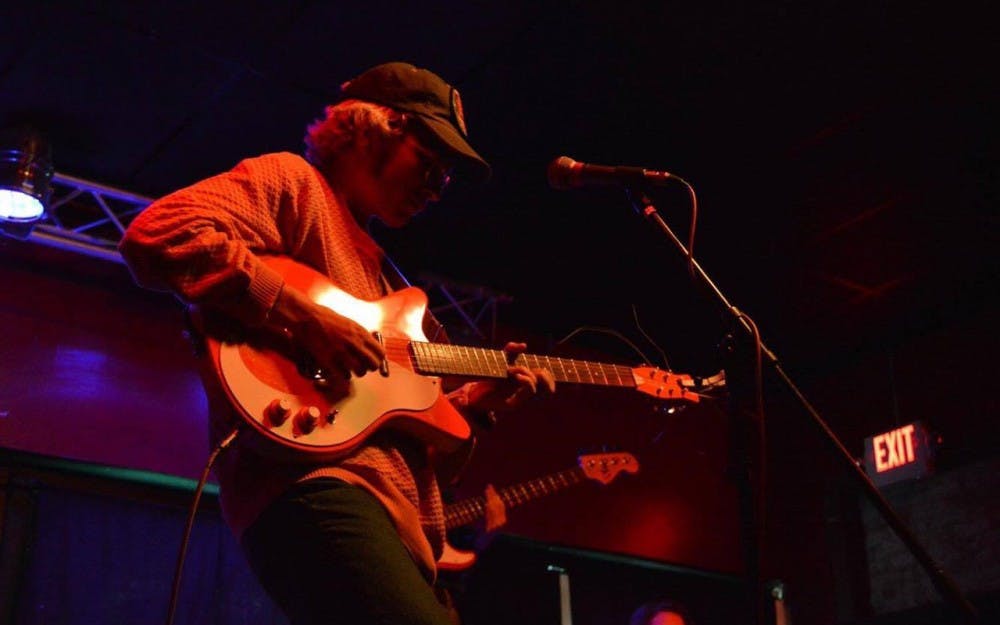 Junior Brett Hoffman performing as Brownies in Cinema, a dream-pop music experience that began as a way to spend his free time and has evolved into a regular style. 