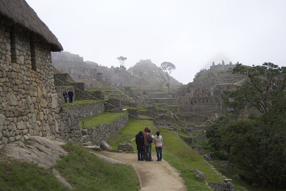 Visitors are allowed to walk around inside of Machu Picchu, where people can view the Sun Temple, agriculture fields, and other important aspects of Incan life while they lived in Machu Picchu.