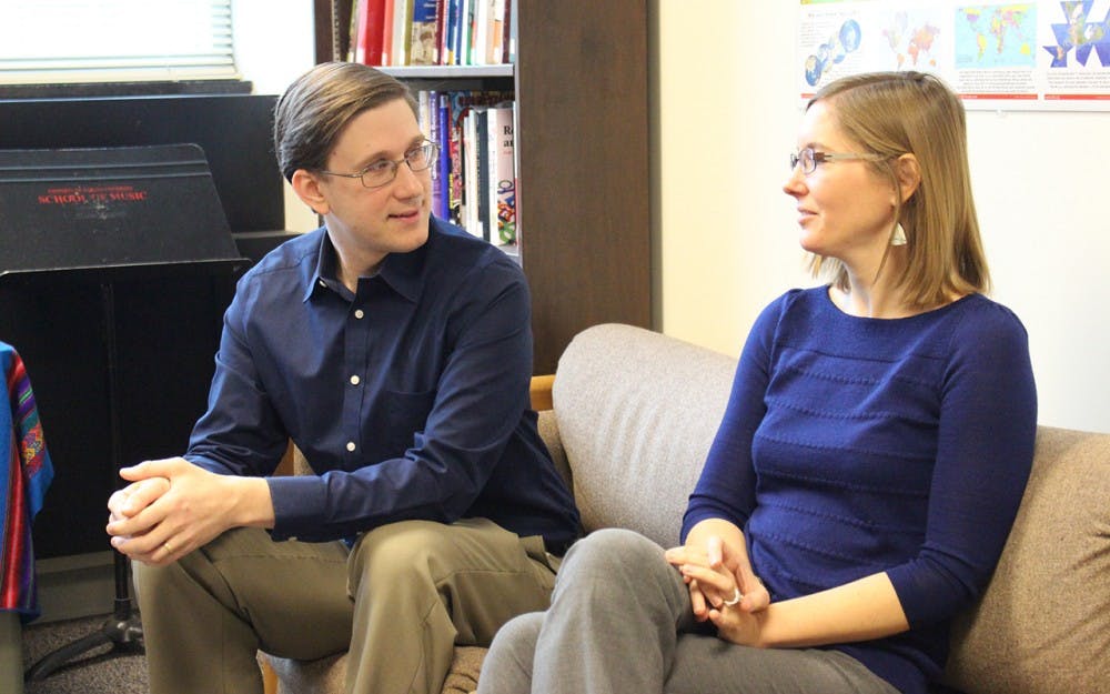 Phil and Lauren Richer&nbsp;talk Thursday morning&nbsp;about how they met and became IU faculty. The IU quantum physics professor and his wife, an IU music education philosophy professor,&nbsp;met in the music section of a bookstore off Harvard Square in Cambridge, Massachusetts.