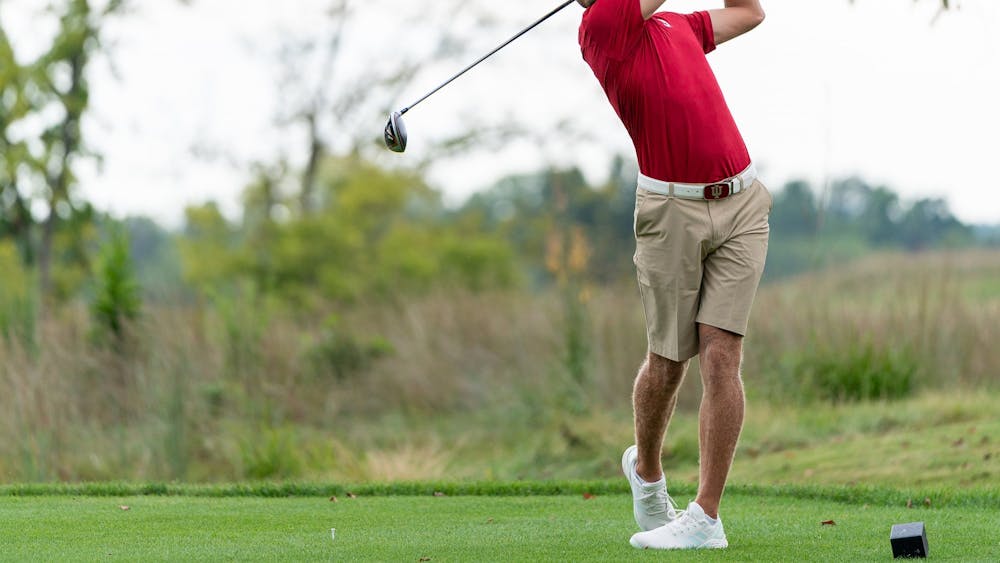 Eric Berggren is seen taking a shot during a match. Indiana will next play at the Kepler Intercollegiate on April 23-24 in Columbus, Ohio.
