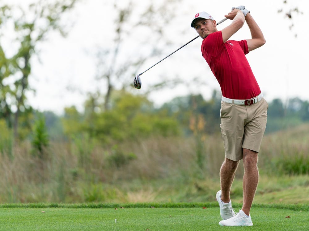 Eric Berggren is seen taking a shot during a match. Indiana will next play at the Kepler Intercollegiate on April 23-24 in Columbus, Ohio.
