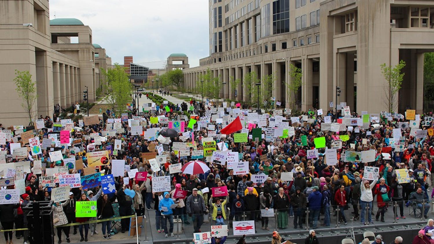 March for Science Indianapolis estimates 10,000 people attended their march on Saturday. It was one of many marches in the name of science across the country. 
