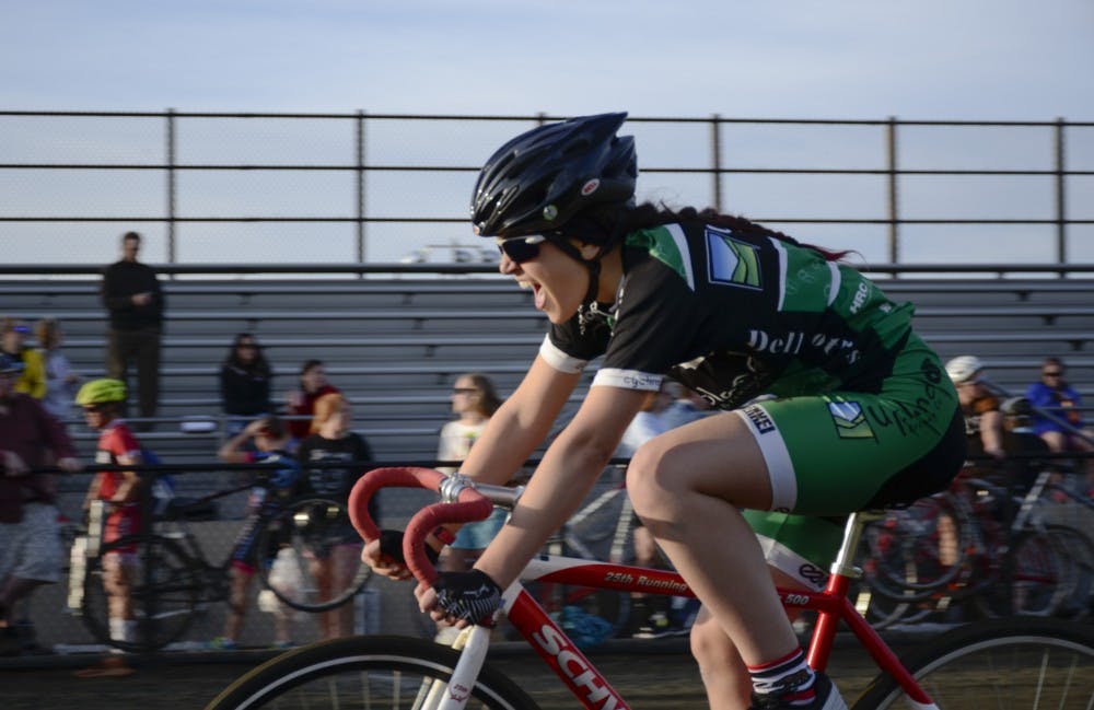 McKayla Bull from Phoenix Cycling races at Bill Armstrong Stadium during Individual Time Trials on Wednesday.