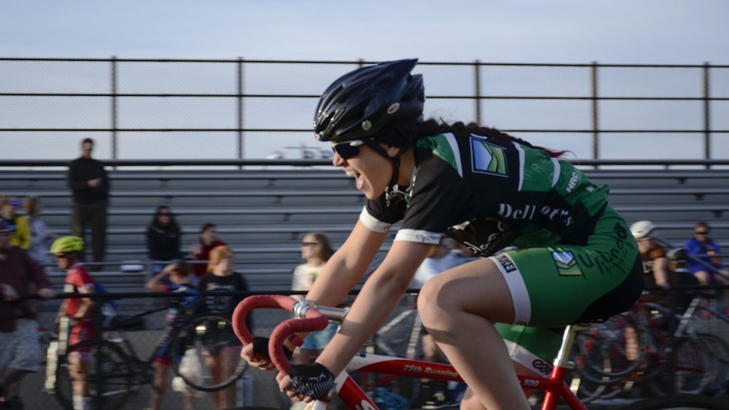 McKayla Bull from Phoenix Cycling races at Bill Armstrong Stadium during Individual Time Trials on Wednesday.