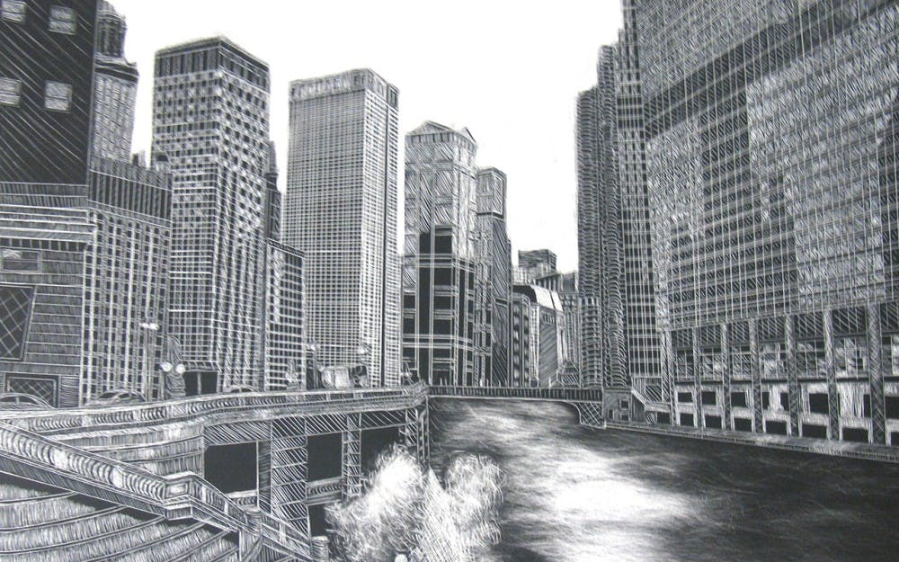 A piece by Michelle Zou, one of the high school students showing their work starting Friday in the Venue Fine Arts & Gifts as part of the Emerging Artist Juried Art Show.&nbsp;