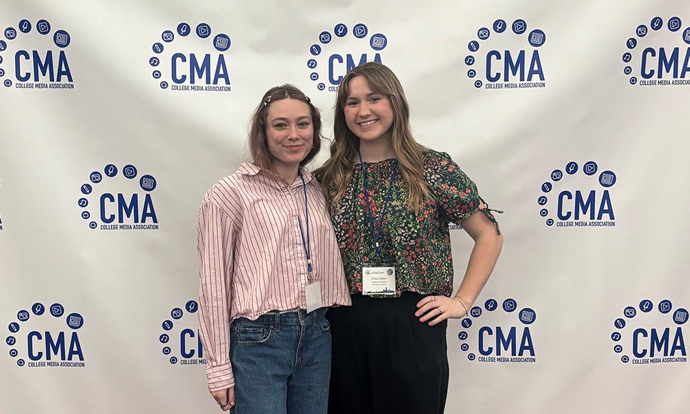 <p>(from left) Natalie Cartmel and Chloe Oden attending the 2026 Spring National College Media Convention Mar. 6, 2026, in New York City.</p>