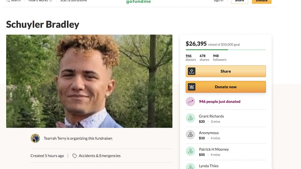 Schuyler Bradley died Oct. 17 in Tuscaloosa,Alabama, after being shot once Oct. 16 at the Strip, an entertainment district near the University of Alabama.  A Go Fund Me started to support his family has seen more than $60,000 in donations.