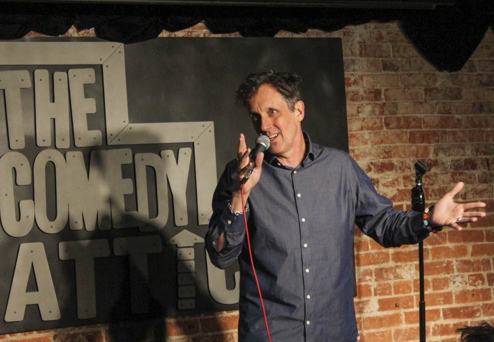 Comedian Jake Johannsen performs Saturday night at the Comedy Attic. This was his first time performing in Bloomington. 