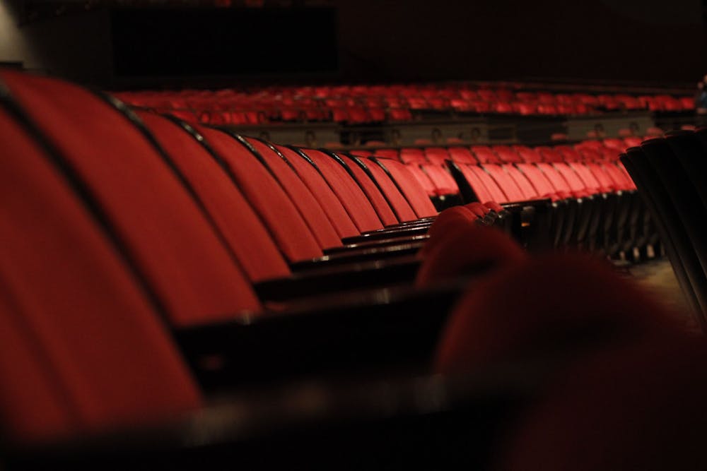<p>Rows of vacant seats fill the IU Auditorium on Aug. 30, 2021. Tickets for the 2022-2023 season are available on the IU Auditorium website. </p>
