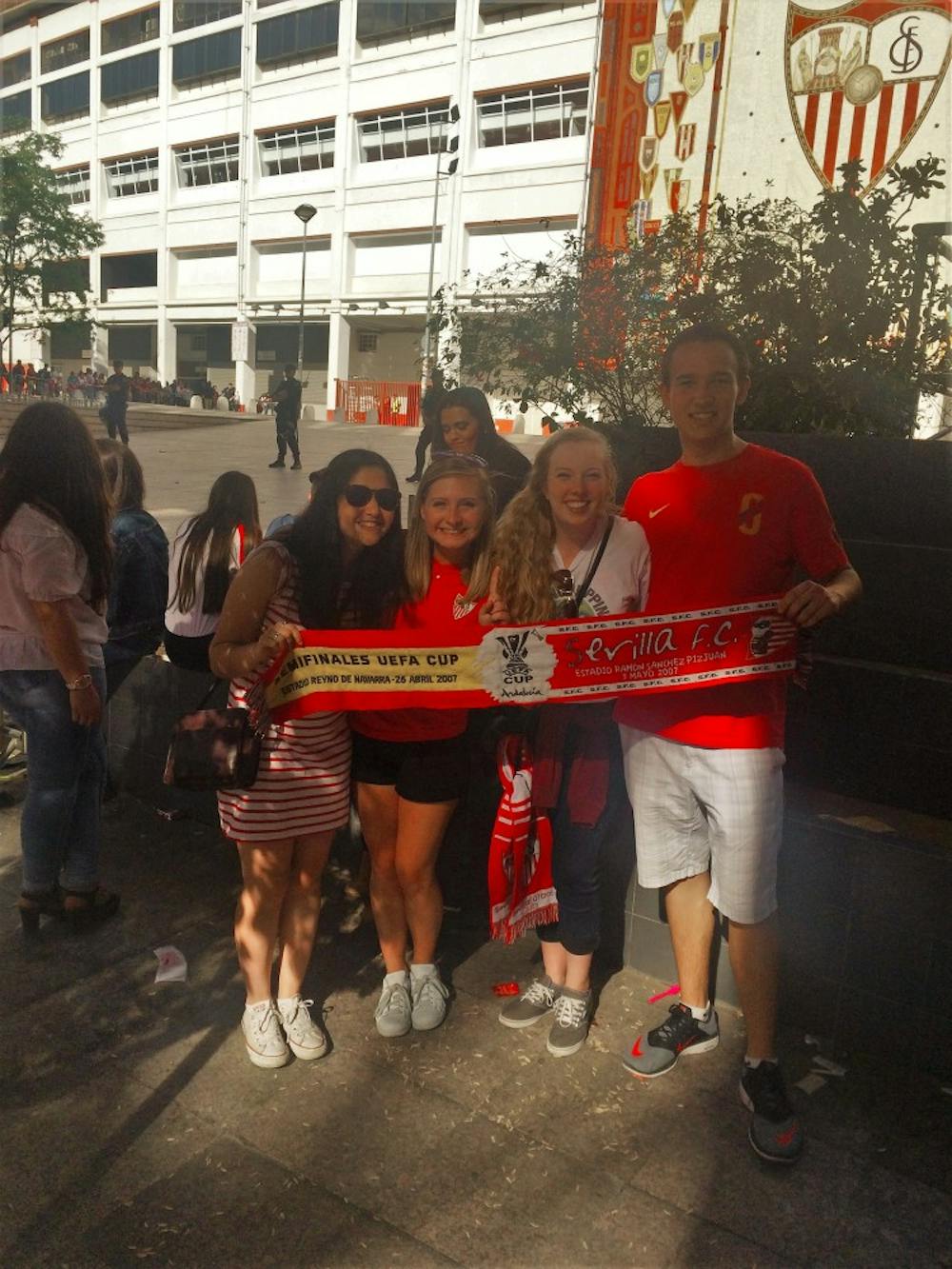 Alyson Malinger and friends attended the Sevilla-Real Betis soccer game Sunday at the Ramón Sánchez Pizjuán Stadium. Sevilla beat Real Betis 2-0 adding to the two team’s rivalry.