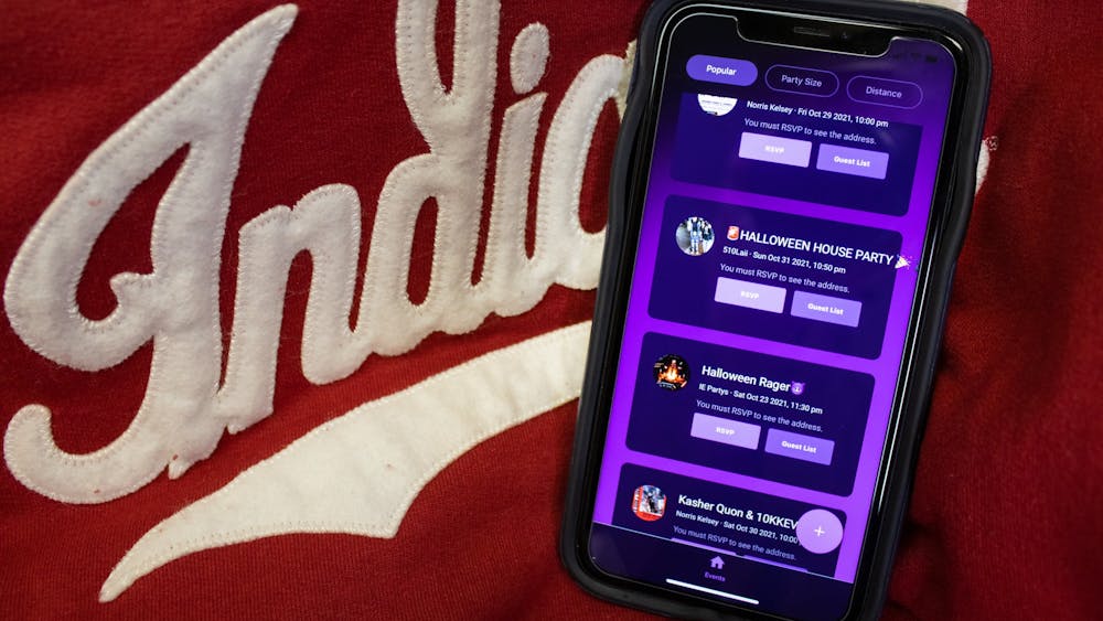 Poppin, an app launched in part by an IU freshman, is seen on a phone Oct. 24, 2021. The app aims to make parties safer by providing a system to RSVP for events and report any incidents to a party's host.