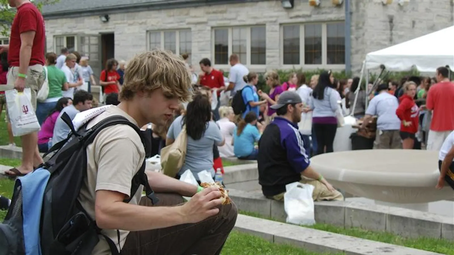 Seniors enjoy the food Thursday afternoon at the DeVault Alumni Center. Students gathered for the Senior Salute for a final hurrah to share memories and talk about their futures.