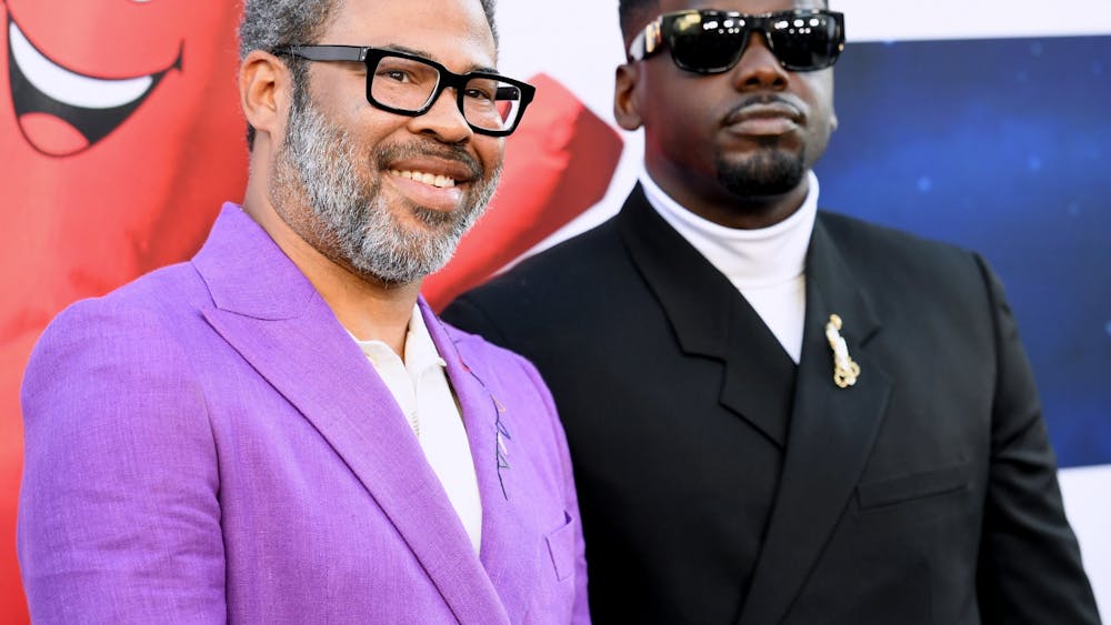 Jordan Peele and Daniel Kaluuya attend the world premiere of Universal Pictures&#x27; &quot;Nope&quot; on July 18, 2022, at TCL Chinese Theatre in Hollywood, California.