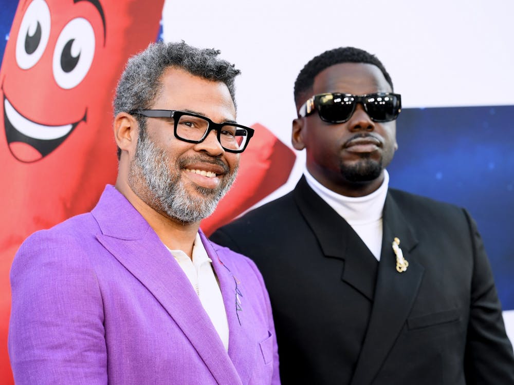 Jordan Peele and Daniel Kaluuya attend the world premiere of Universal Pictures&#x27; &quot;Nope&quot; on July 18, 2022, at TCL Chinese Theatre in Hollywood, California.