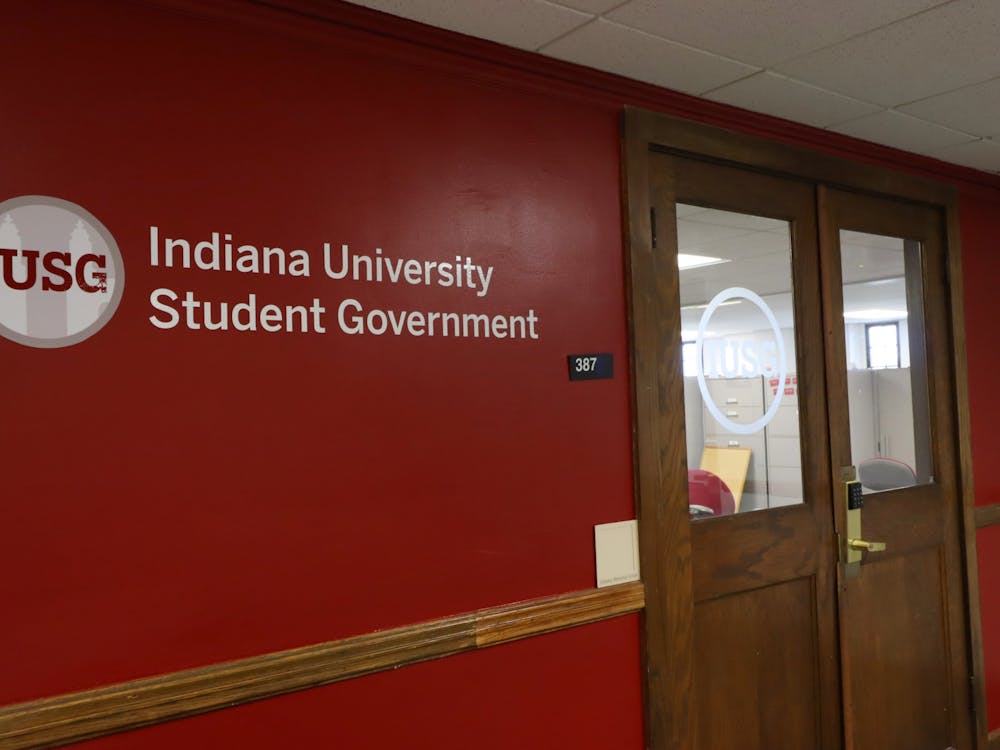 The sign outside the IU Student Government office shows the IUSG logo on Sept. 24, 2020. A callout meeting for students interested in running for executive offices in IUSG will be at 7:30 p.m. Thursday.